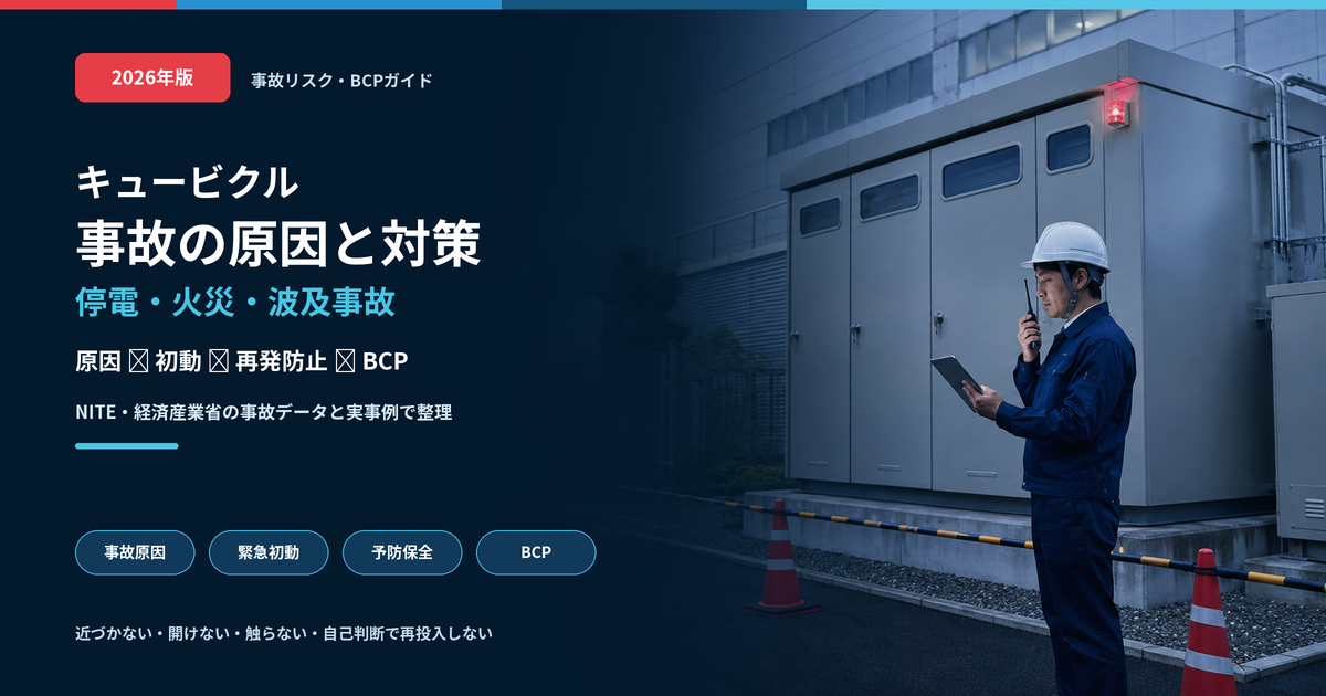キュービクル事故の原因と対策を解説する記事のアイキャッチ画像