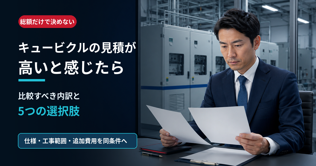 キュービクルの見積が高いと感じたときの比較内訳と5つの選択肢